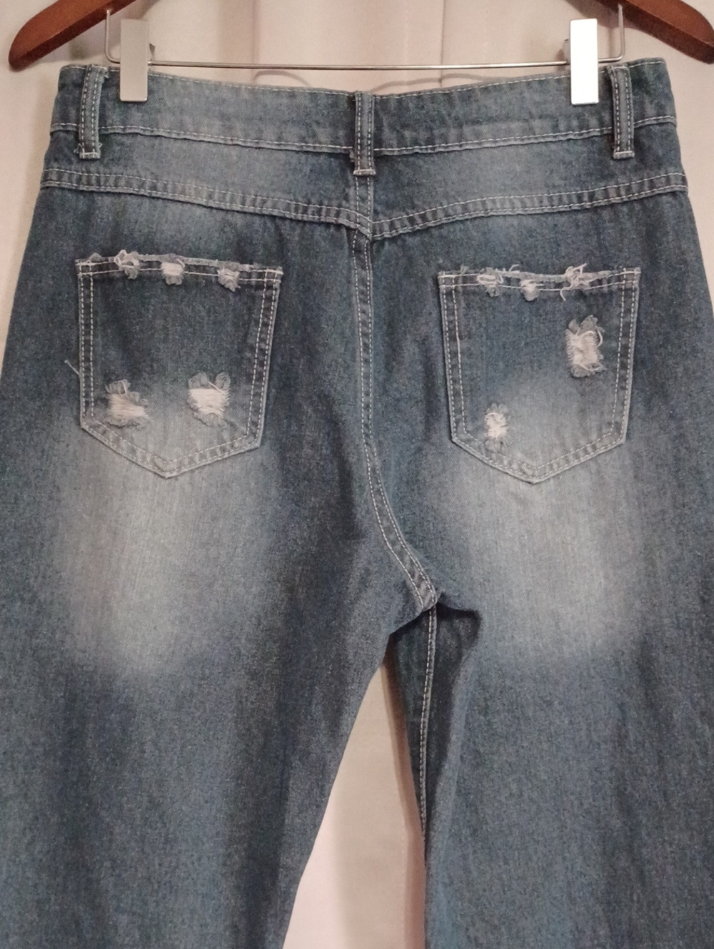 Kansas City Chiefs Custom Distressed Patchwork Jeans NFL Football Fan Game Day - Picture 13 of 15